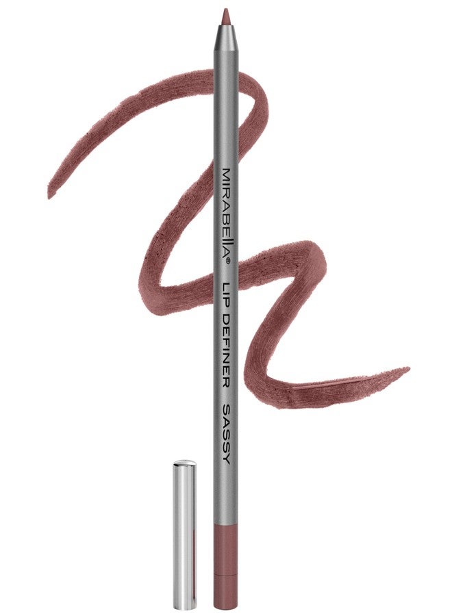 Mirabella Line & Define Lip Definer Lip Pencil, Smoothing & Moisturizing Retractable Lip Liner with Long-Lasting & Ultra-Creamy Formula, Antioxidants Vitamin C & E, & Built-In Sharpener - Sassy - Image 1